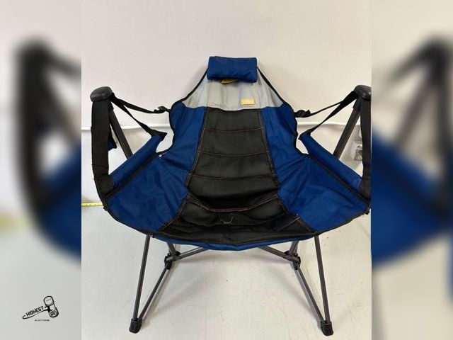 Lot 91-6261 - RIO SWINGING HAMMOCK CHAIR - PADDED ARMRESTS FOR SUPPORT - DRINK HOLDER - FOLDS TO COMPACT SIZE - 30...
