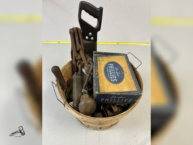 Lot 91-8176 - BUSHEL BASKET OF HAND TOOLS