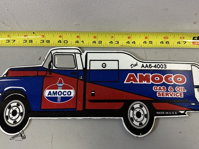 Lot 91-7998 - VINTAGE AMOCO PORCELAIN METAL SIGN