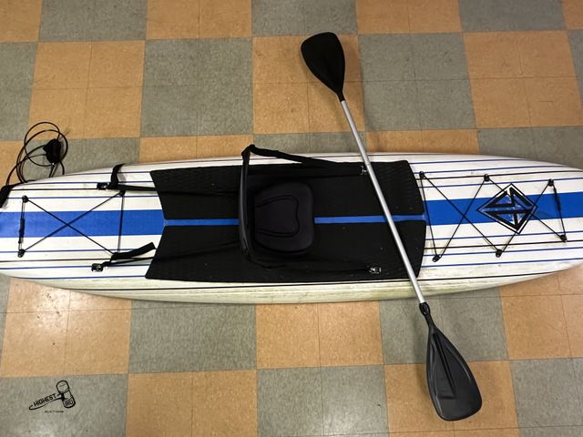 Lot 91-9038 - Scott Burke 10'6" SUPYAK STAND UP OR SIT DOWN  PADDLE BOARD INCLUDES PADDED SEAT, ANKLE STRAP &amp; ...