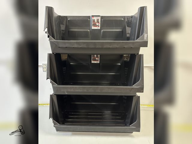 Lot 91-8654 - 3 UTILITY STACKING BINS - CAN BE STACKED OR USED INDIVIDUAL - GREAT FOR TRUCKS OR VEHICLE - PORTABLE...