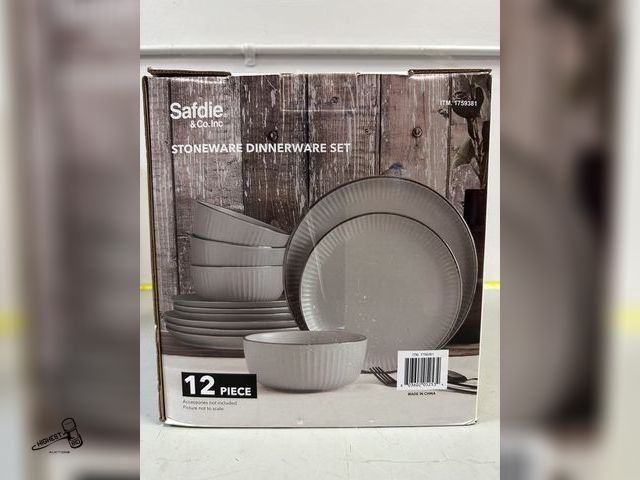 Lot 91-6232 - SAFDIE 12 PIECE STONEWARE DINNERWARE SET - 4 DINNER PLATES - 4 SIDE PLATES - 4 CEREAL BOWL - WASH BE...