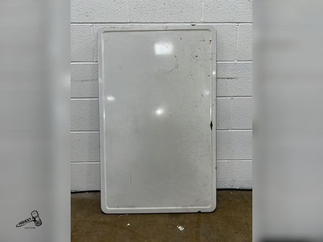 Lot 91-8771 - VINTAGE METAL PORCELAIN TABLE TOP WITH WOODEN FRAME