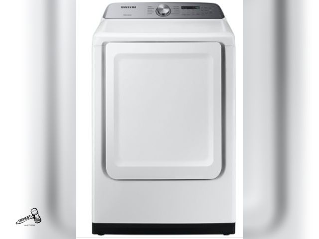 Lot 91-6518 - SAMSUNG dve50r5200w Dryer MSRP $ 899.00 SAMSUNG DRYER WITH SENSOR DRY 7.4 CU. FT. - WHITE - SENSOR D...