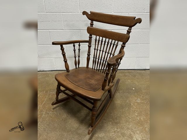Lot 91-9032 - WOODEN ROCKING CHAIR