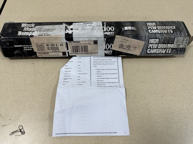Lot 91-7163 - MSRP: $200.99 - CAMSHAFT - HI-PERF - LUNATI - BK 3353597 - ENHANCES TORQUE FOR IMPROVED ACCELERATION...