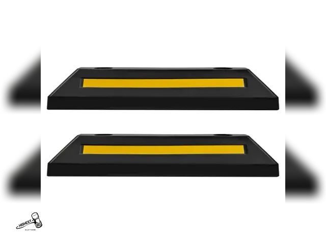 Lot 91-10237 - KFFKFF Parking Stopper, Set of 2, 21.6-Inch Heavy-Duty Garage Parking Aid, Rubber Curb Floor Stopper...