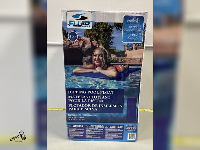 Lot 91-8950 - FLUID AQUATICS ULTRA COMFORT DIPPING POOL FLOAT  74" X 26" X 2IN - LOUNGING AROUND THE LAKE THIS SUM...