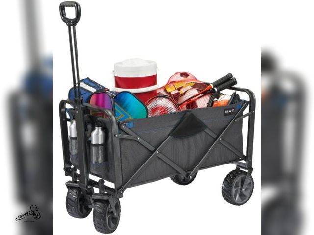 Lot 91-6478 - MAC SPORTS XL FOLDING WAGON WITH BRAKES - EASY FOLD, STEEL FRAME - BACK UNZIPS FOR LONGER CARGO - IN...