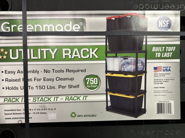 Lot 91-8648 - GREENMADE UTILITY RACK - 5 SHELVES - 16 SHELF SUPPORTS