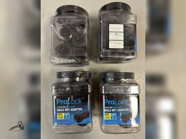 Lot 91-8149 - SHARK BITE PRO LOCK - 3/4" X 1" MALE NPT ADAPTER - 4 NEW CONTAINERS QTY 6 IN EACH