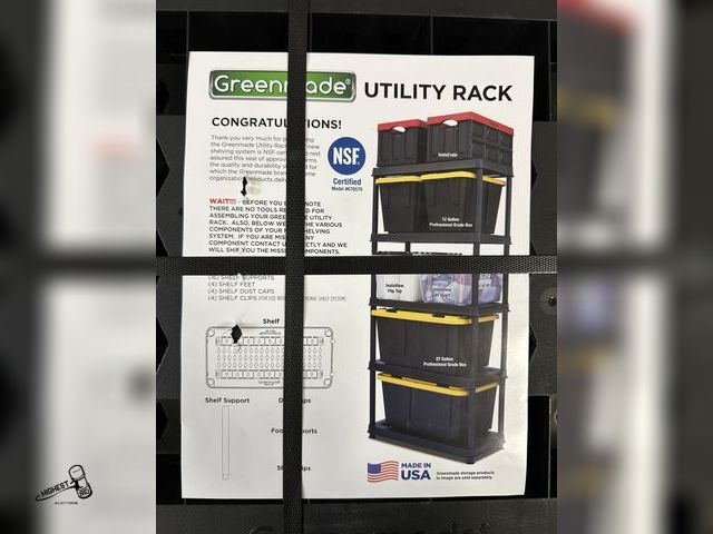 Lot 91-8647 - GREENMADE UTILITY RACK - 5 SHELVES - 16 SHELF SUPPORTS