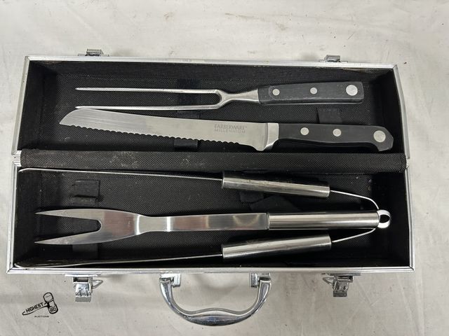 Lot 91-7626 - Grill tools in aluminum case