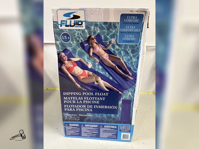 Lot 91-6328 - FLUID AQUATICS DIPPING POOL FLOAT - BUILT WITH ADANVED TRIPLE DIPPED PVC CLOSED CELL FOAM TECHNOLOGY...
