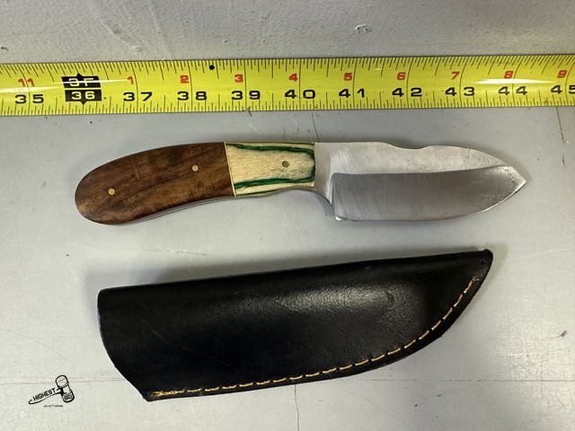 Lot 91-6190 - 8" KNIFE WITH LEATHER COVER