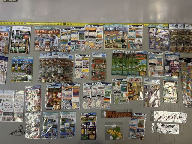 Lot 91-8320 - New SCRAP BOOK STICKERS 65 NEW PACKAGES OF STATES &amp; COUNTRIES