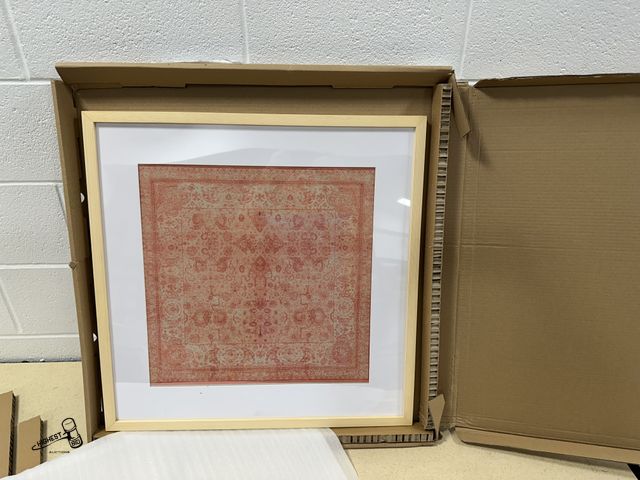Lot 91-9868 - New SAFABIEH FURNITURE 25 1/2" X 25 1/2" PICTURE AND FRAME