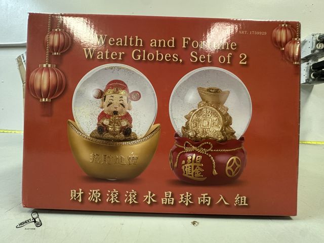 Lot 91-7202 - WEALTH AND FORTUNE WATER GLOBES, SET OF 2