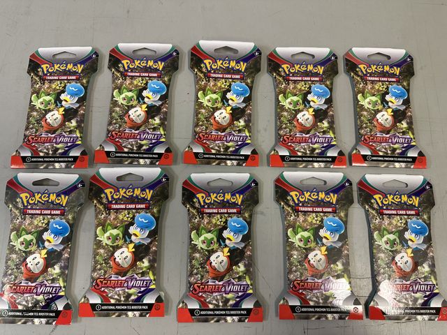Lot 91-9594 - New IN PACKAGE 10PCK SCARLET &amp; VIOLET POKEMON TRADING CARDS 2023