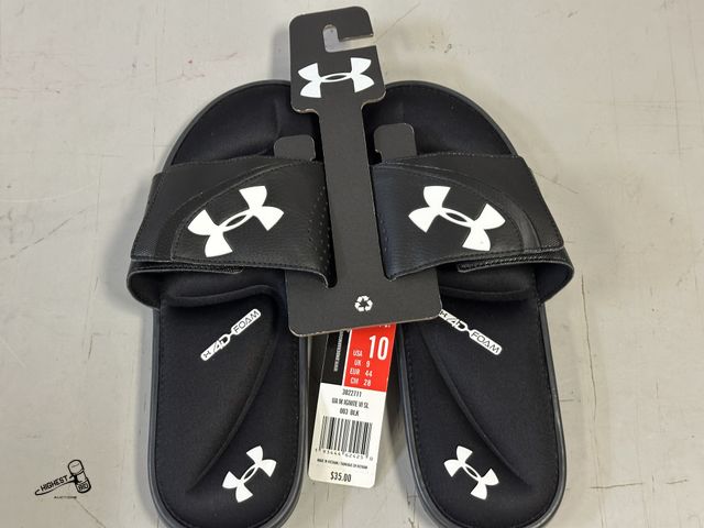 Lot 91-9661 - BLACK UNDER ARMOUR 4D FOAM SLIDES SIZE 10