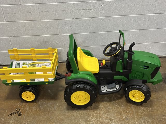 Lot 91-9780 - New ASSEMBLED WITH BOX MSRP $254.99 PEG John Deere 12V Heavy Duty Tractor Powered Ride-On - Green WI...