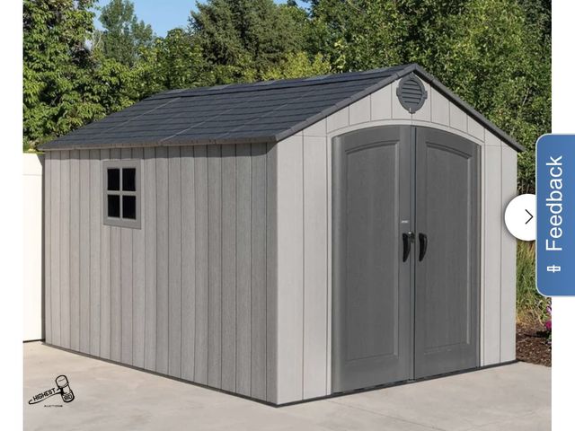 Lot 91-8750 - 2025 LIFETIME 60305 Shed MSRP $ 2,099.99 STORAGE SHED - 8 ft. x 12.5 ft. Resin Outdoor Storage Shed ...