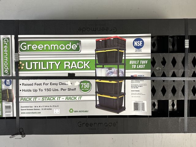Lot 91-8649 - GREENMADE UTILITY RACK - 5 SHELVES - 16 SHELF SUPPORTS