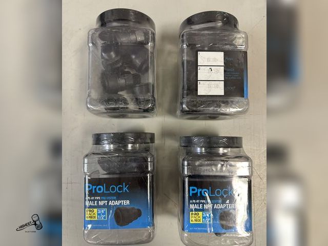 Lot 91-8146 - SHARK BITE PRO LOCK - 3/4" X 1/2" MALE NPT ADAPTER - 4 NEW CONTAINERS QTY 6 IN EACH