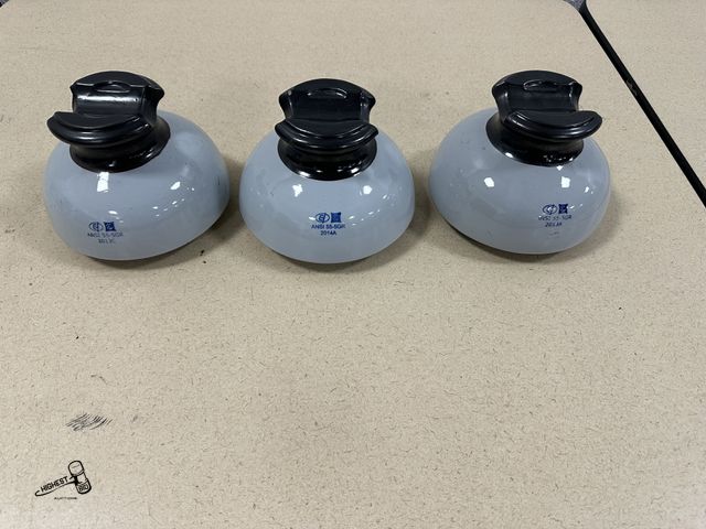 Lot 91-7102 - 3 VICTOR INSULATORS - V109-2014 CLASS #55-5 - PORCELAIN PIN TYPE INSULATORS - ONE DOES HAVE A CHIP I...