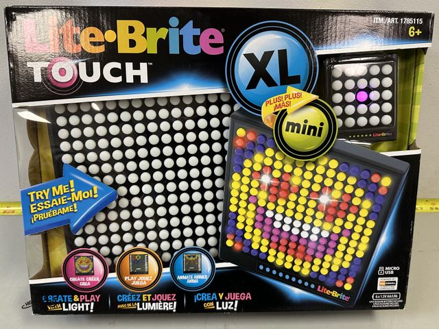 Lot 91-8862 - New LITE-BRITE TOUCH XL - PLUS MINI LITE-BRITE - CREATE &amp; PLAY WITH LIGHT