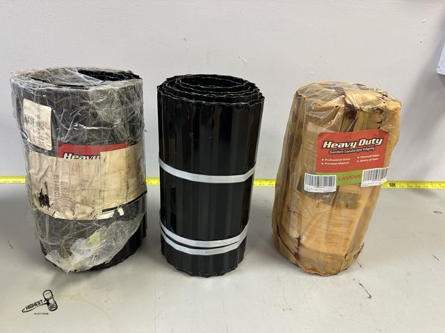 Lot 91-6948 - 3 ROLLS OF 12" X 20' HEAVY DUTY METAL GARDEN LANDSCAPE EDGING WITH 100' 6" DRIPPER SPACING