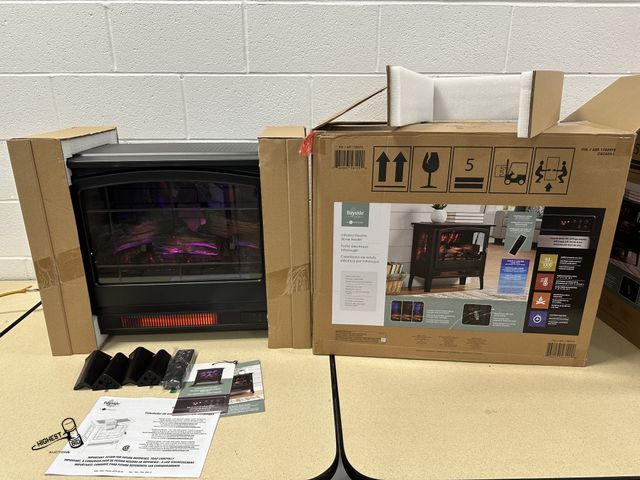 Lot 91-8249 - BAYSIDE FURNISHINGS INFARED ELECTRIC STOVE HEATER - ADD ADDITIONAL HEAT TO ANY ROOM - DIGITAL TEMPER...