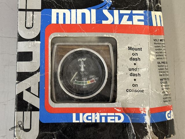 Lot 91-9317 - CHAMP MINI SIZE 2" GAUGE LIGHTED TEMP GAUGE KIT - MOUNT ON DASH UNDER DASH OR ON CONSOLE