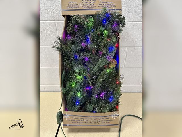 Lot 91-10531 - 9 FOOT PRE-LIT GARLAND 150 COLOR-CHANGING RADIANT MICRO LED LIGHTS WITH TWINKLE