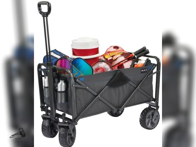 Lot 91-6496 - MAC SPORTS XL FOLDING WAGON WITH BRAKES - EASY FOLD, STEEL FRAME - BACK UNZIPS FOR LONGER CARGO - IN...