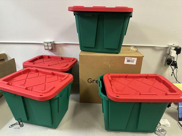Lot 91-7348 - New GREENMADE 4 PACK HOLIDAY TOTES WITH LIDS