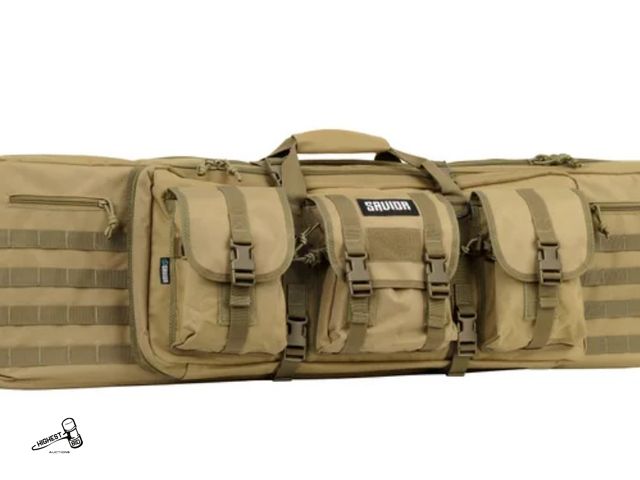 Lot 91-6481 - SAVIOR EQUIPMENT AMERICAN CLASSIC DOUBLE RIFLE BAG - TAN - 600 DENIER PREMIUM PVC SHELL - DURABLE SI...