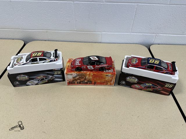 Lot 91-6986 - 3 DALE EARNHARDT JR STOCK CARS - ACTION NASCAR DAYTONA THE GREAT AMERICAN RACE 2008 DALE EARNHARDT J...