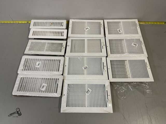 Lot 91-9337 - 12 HEATING &amp; COOLING REGISTER VENTS - 10" X 6" &amp; 10" X 4" &amp; 10" X 2"