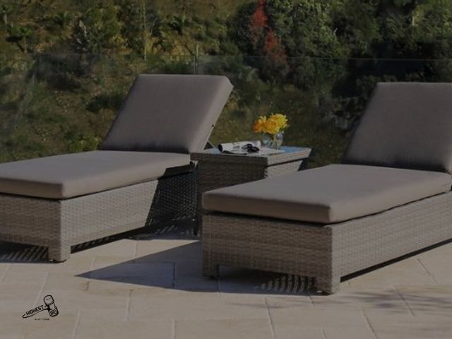 Lot 91-7037 - MSRP $ 1,199.00 BELMONT 3 PIECE CHAISE LOUNGE SET - INCLUDES TWO CHAISE LOUNGERS WITH SIDE TABLE - A...