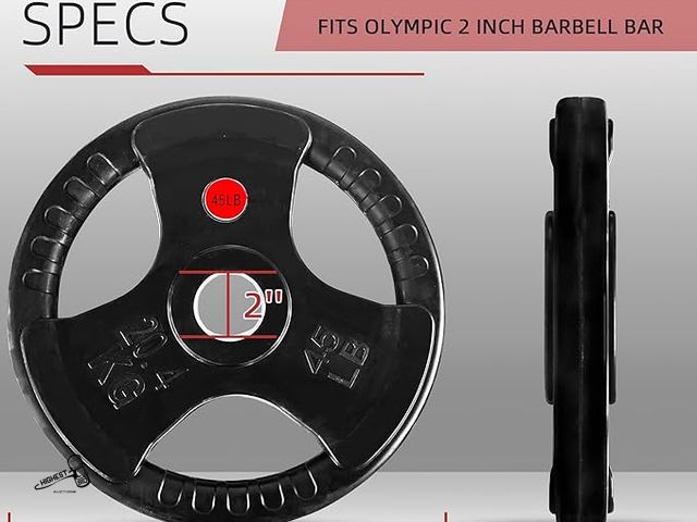 Lot 91-9418 - New MSRP $ 119.37 Fitvids Olympic Cast Iron 2-Inch Weight Plate for Strength Training &amp; Weightli...