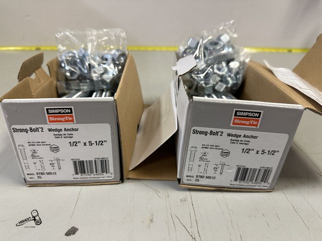 Lot 91-6305 - 1/2 X 5 1/2" WEDGE ANCHOR BOLTS - TOTAL 50