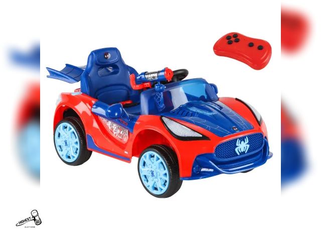 Lot 91-10220 - LIKE NEW MSRP $150 Dynacraft Spider-Man 6V Super Car, Battery Powered Ride-on with Lights and Sounds...