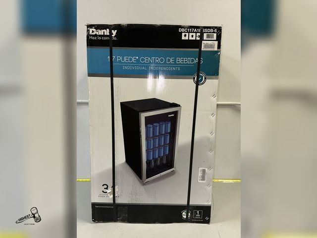 Lot 91-8797 - New MSRP $319.99 Mini Refrigerator 117 CAN BEVERAGE CENTER WITH BLUE LED LIGHTING AND LOCK &amp; KEY...