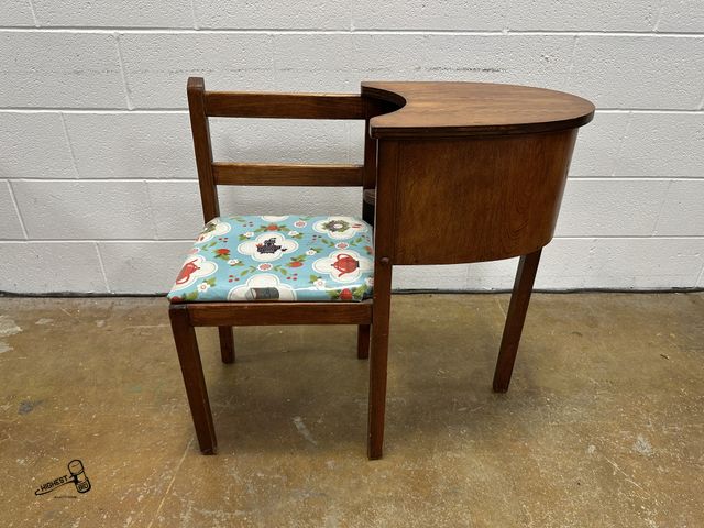 Lot 91-10349 - WOODEN GOSSIP BENCH OR TELEPHONE TABLE FOR LAND LINE PHONES