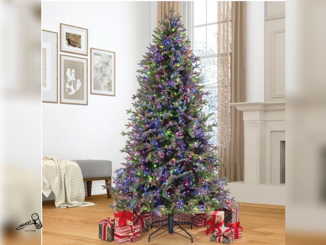 Lot 91-10522 - MSRP $ 549.99 7.5' Pre-Lit Radiant Micro LED with Twinkle Artificial Christmas Tree - INCLUDES STAND...