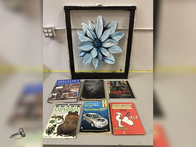 Lot 91-7429 - WINDOW ART PAINTING &amp; 6 BOOKS
