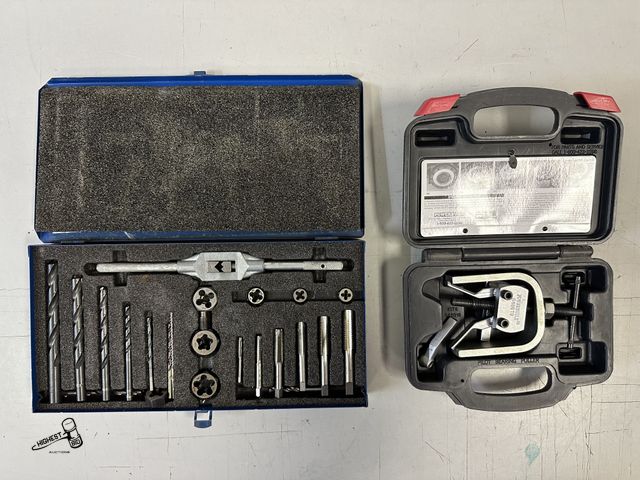 Lot 91-10264 - POWERBUILT BEARING PULLER &amp; METRIC TAP, DIE &amp; DRILL SET IN CASES
