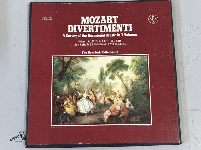 Lot 91-9654 - MOZART DIVERTIMENTI A SURVEY OF THE OCCASIONAL MUSIC IN 3 VOLUMES THE NEW YORK PHILOMUSICA RECORD
