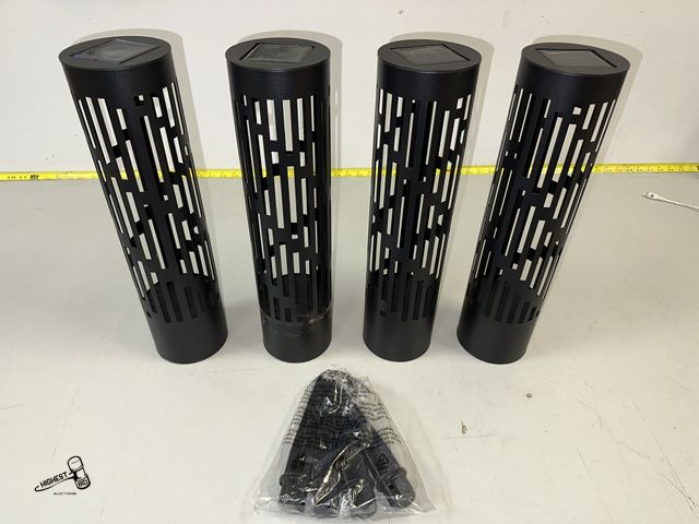 Lot 91-8697 - ROTATING SOLAR BOLLARD LIGHTS - 360 Degrees Rotation for Light Effect with Steady on Feature - Metal...